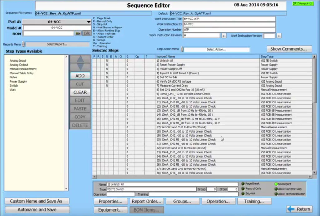 test-automation-software-sequence-editor - Viewpoint Systems